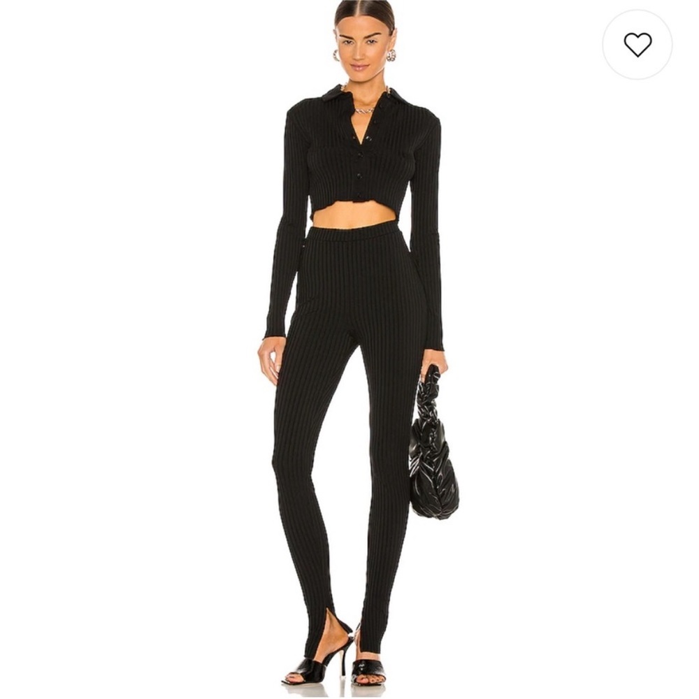L'Academie Black Split Front Legging Black